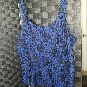 Express dark blue amd black tank with zipper back
